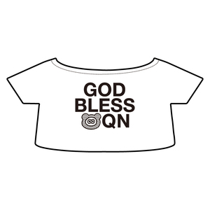 【たぬきゅんフレンズ×TLGF】「Bless Friends」ぬいぐるみ用 Tシャツ　たぬきゅん「QNGB」